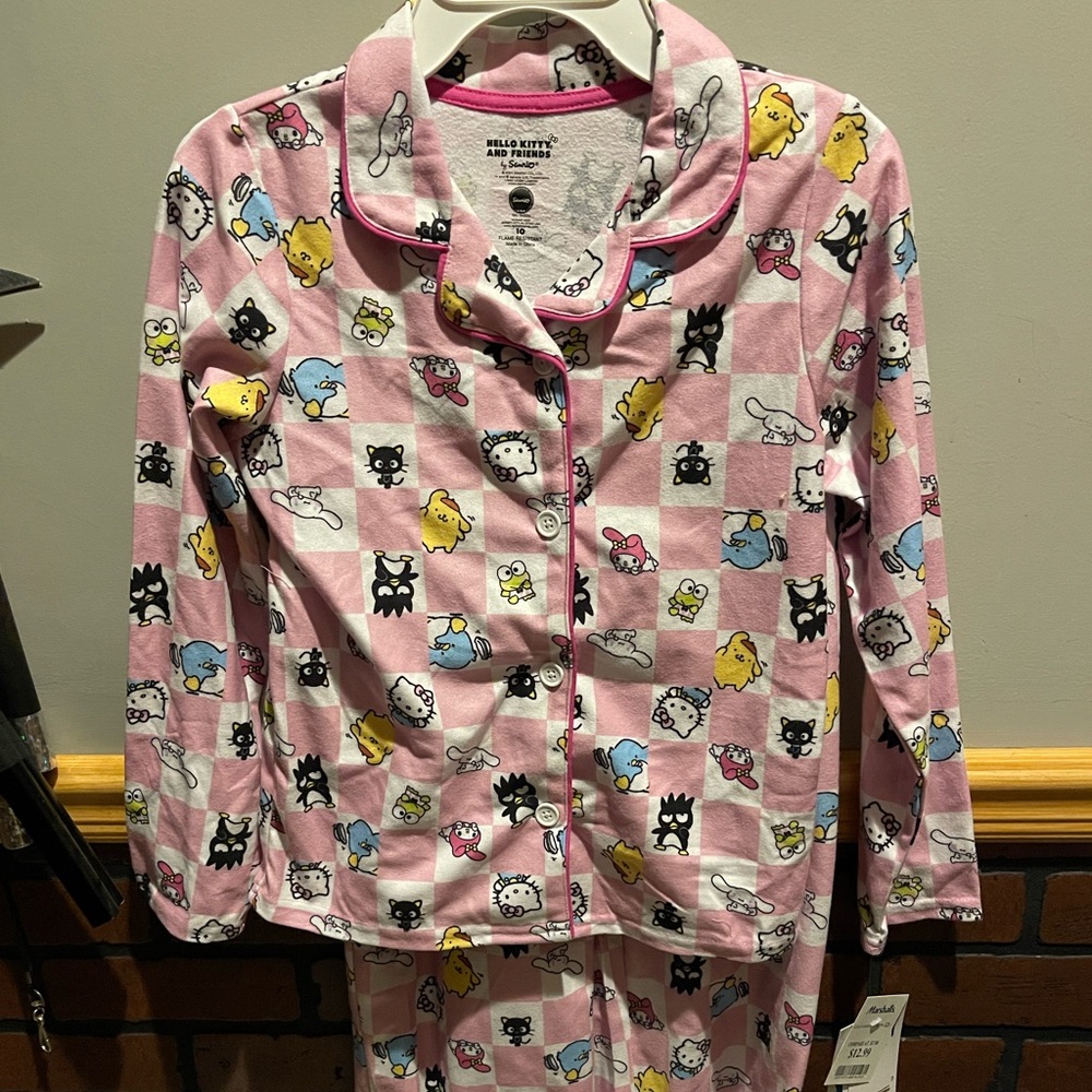 Hello Kitty Checkered Pink Pajama Set for Kids
